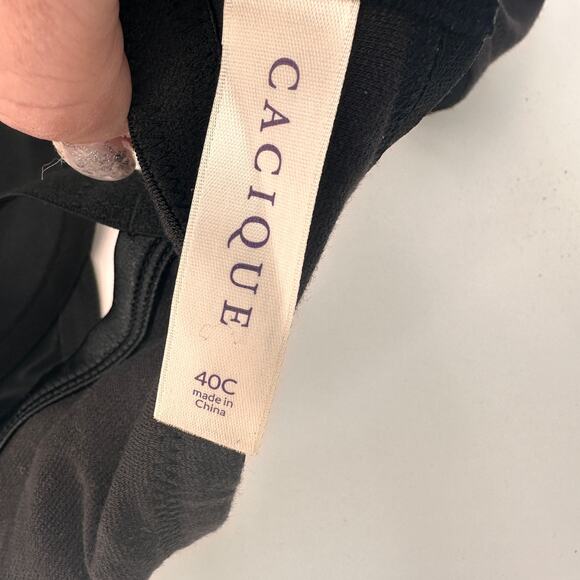 Cacique Black Cotton Boost Plunge Size 40C - Picture 4 of 6
